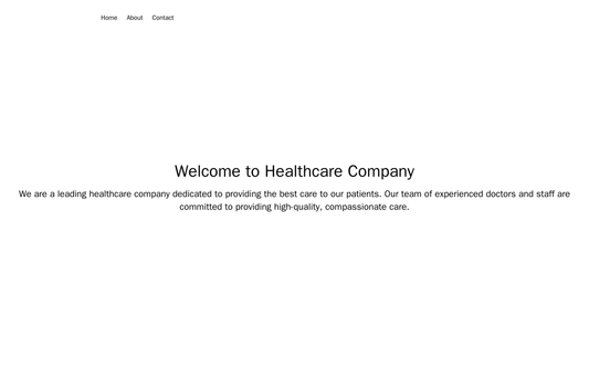 A healthcare company site with a clean, white design, a top navigation bar, and a centered, full-width call-to-action bu Web Template 1484