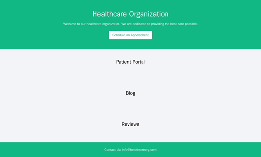 A healthcare organization site with a simple, clean design that features a clear calls-to-action, such as "Schedule an A Web Template 1108