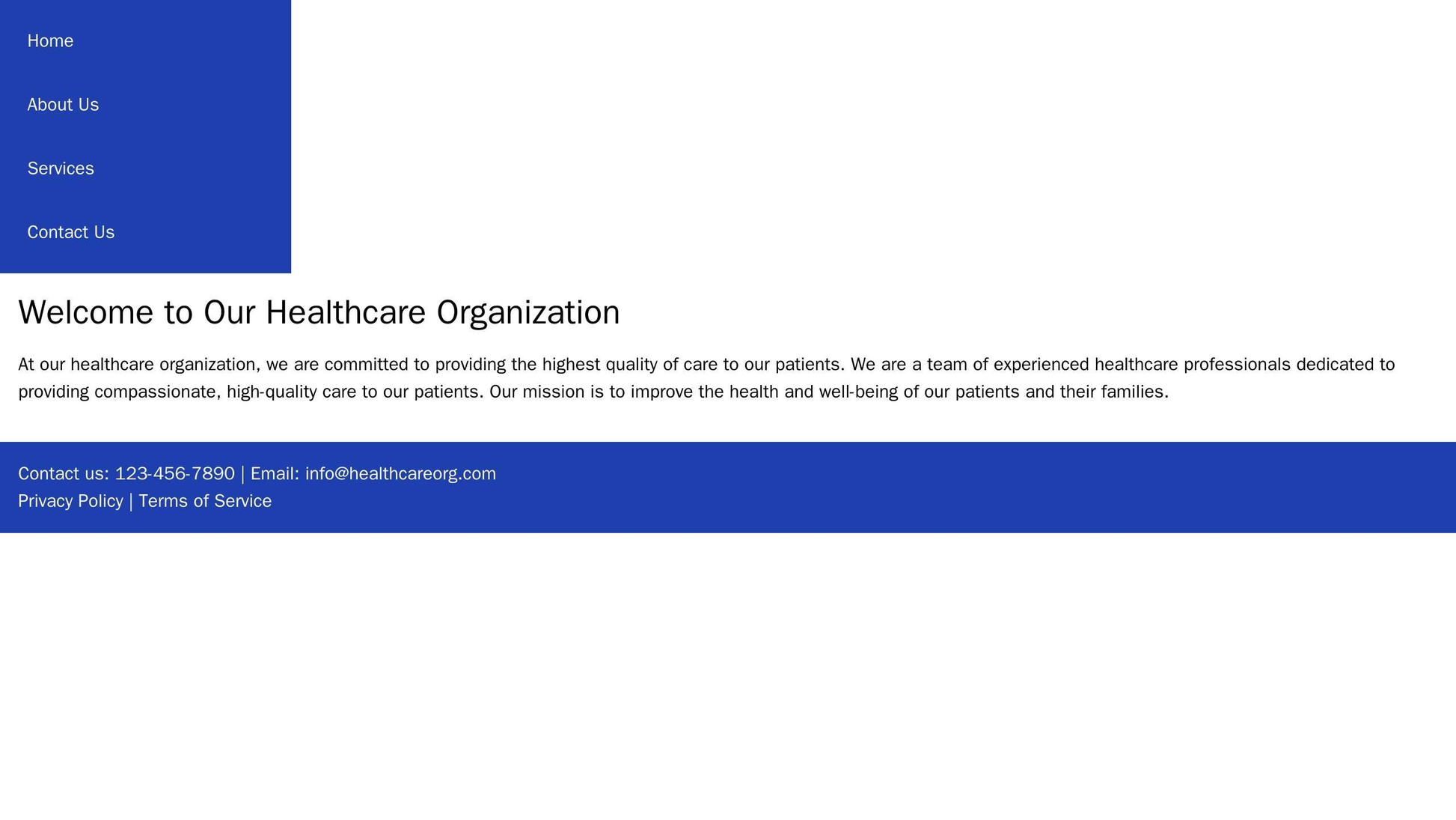 A healthcare organization site with a vertical menu on the left and a light color scheme emphasizing trust and professio Web Template 1716