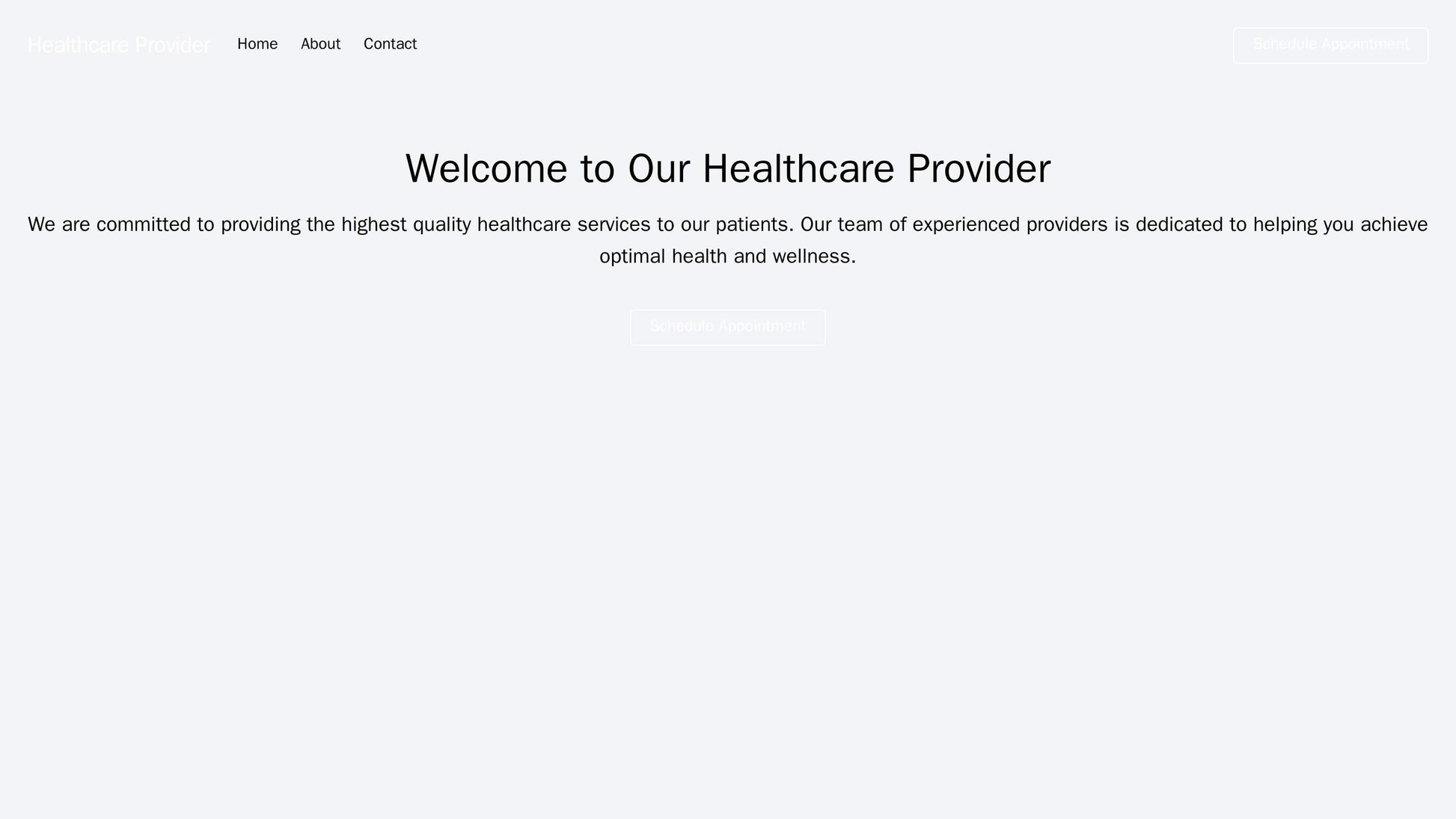 A healthcare provider site with a minimalist design, a centered logo and tagline, a main menu across the top, and a larg Web Template 1734