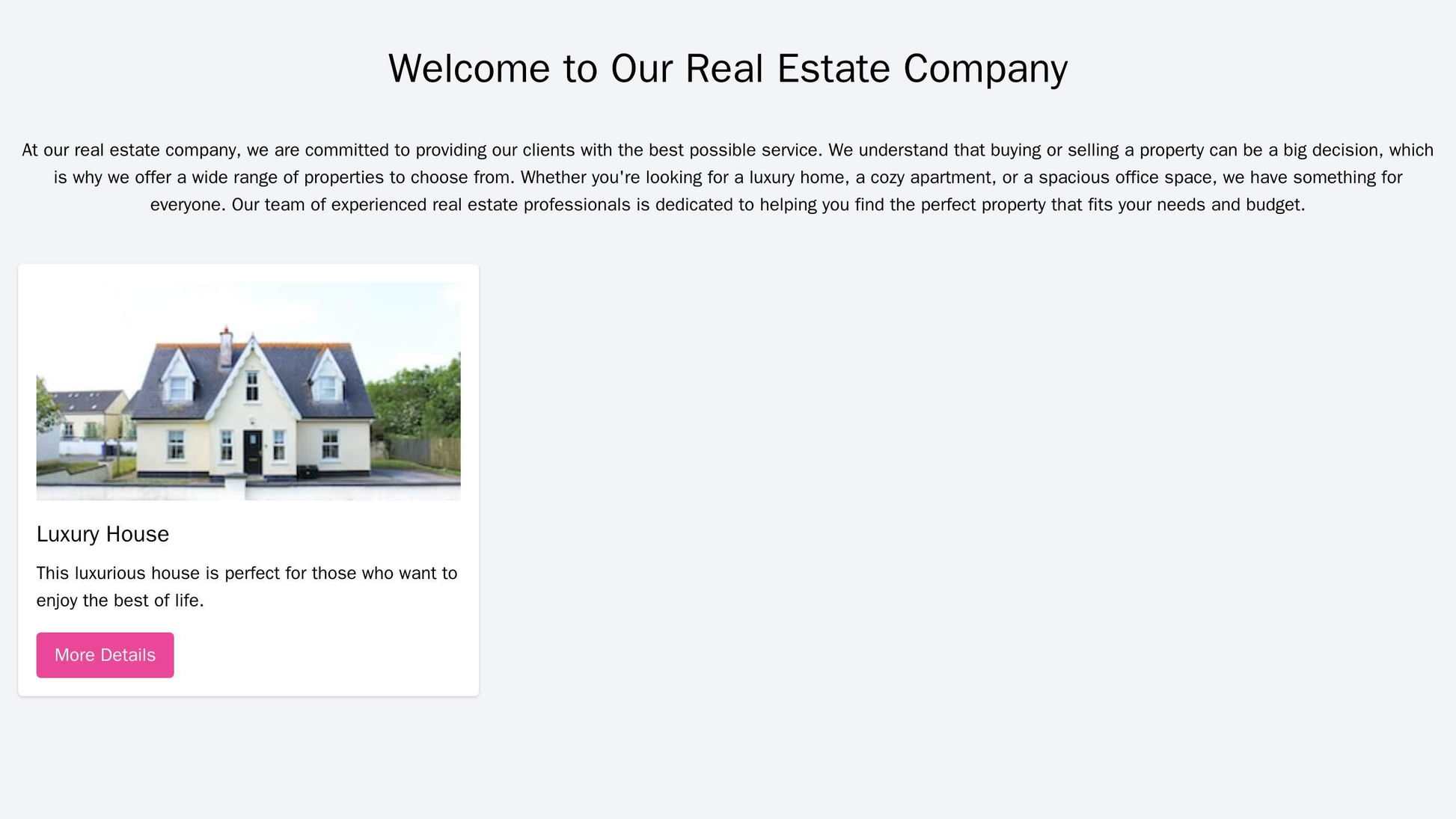 A real estate company site with a large, centered image slider, followed by a grid layout of properties, each with a cal Web Template 1482