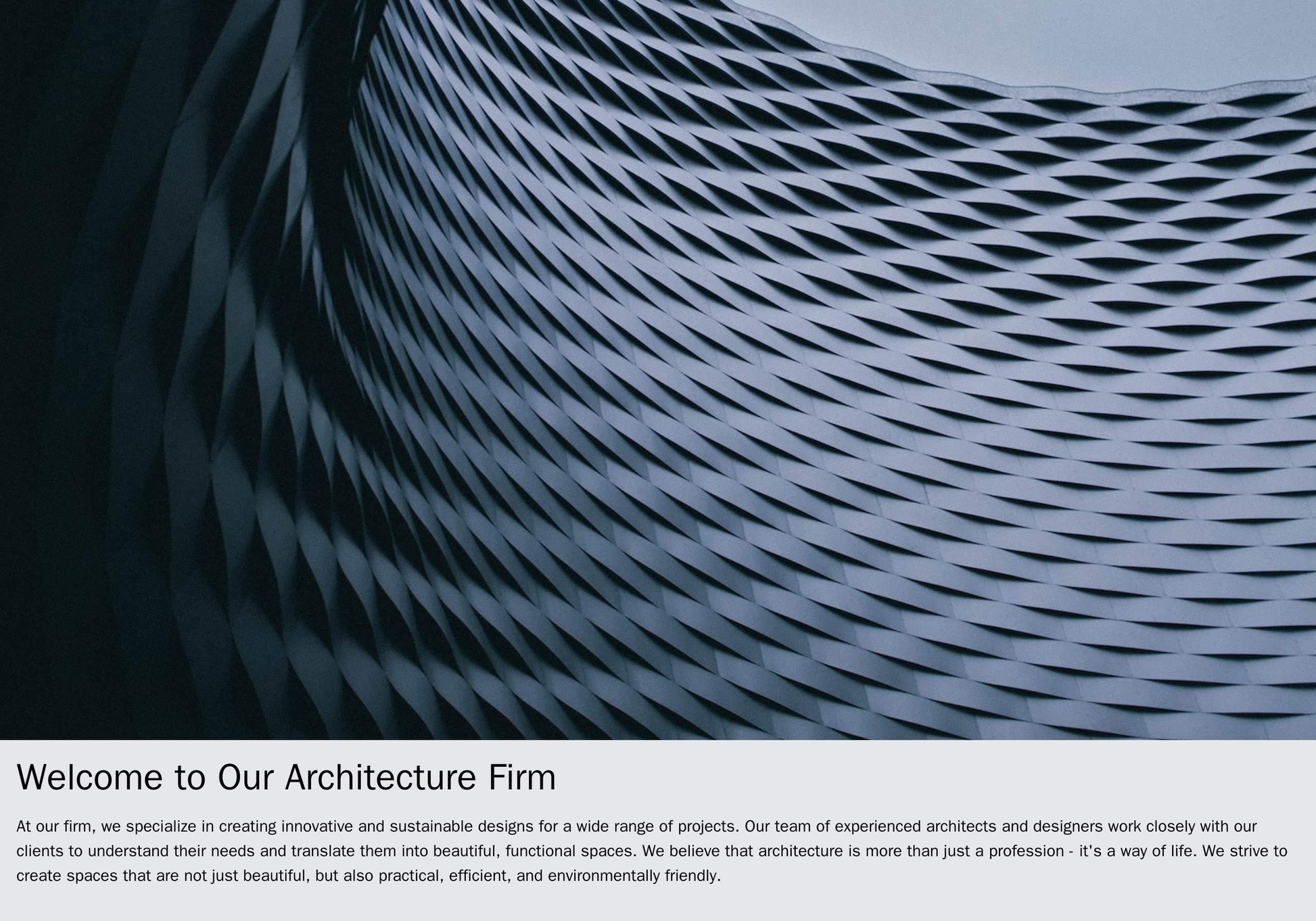 Architecture Firm: A sophisticated, full-screen image header featuring an impressive architectural project. Minimalist a Web Template 407