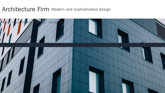 Architecture Firm: A modern and sophisticated design featuring a large header image of a building project, the firm name Web Template 922