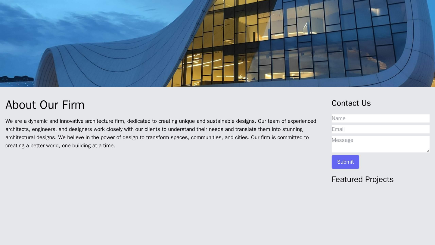 Architecture Firm: A sleek and modern design with a full-width header image featuring a breathtaking architectural maste Web Template 946