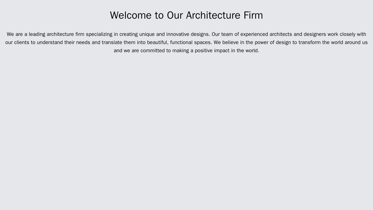 Architecture Firm Site: A clean, contemporary design with a full-width image of a project at the top, a left sidebar for Web Template 1347