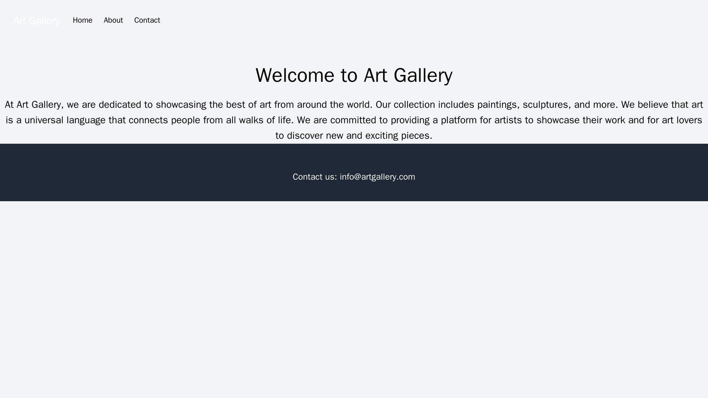 Art Gallery: A full-screen image slider showcasing artwork with a transparent navigation bar at the top, a centered titl Web Template 1152