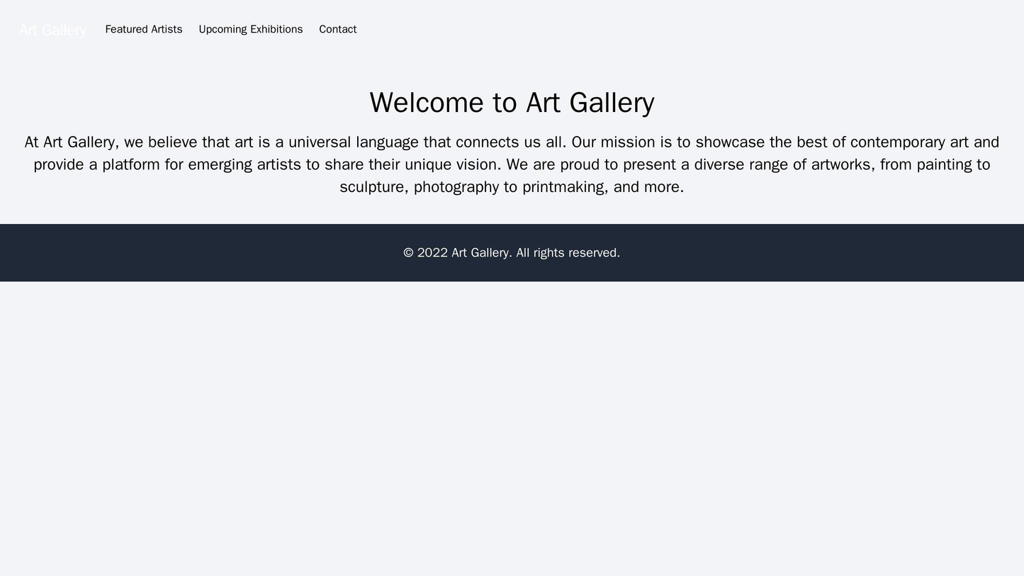 Art Gallery: A captivating, visually stunning design showcasing large images of artwork, a minimalistic navbar with link Web Template 1756