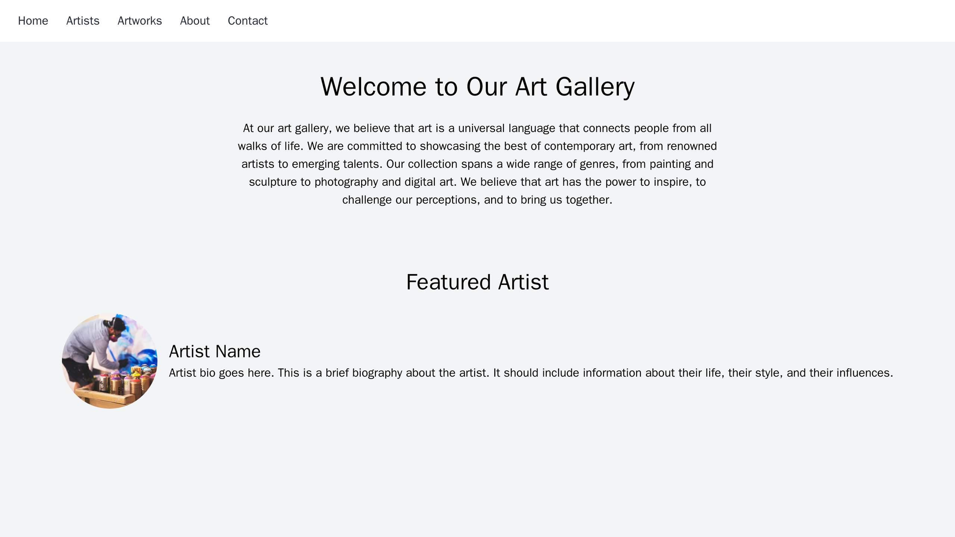 Art Gallery: A visually striking design with a mosaic tiling effect on the homepage, where thumbnails of artwork are pla Web Template 1822