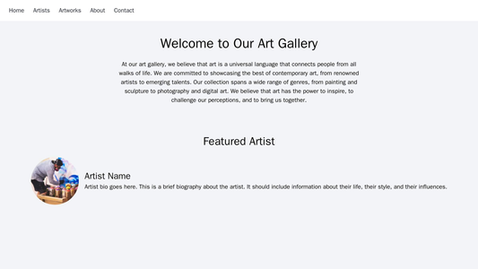 Art Gallery: A visually striking design with a mosaic tiling effect on the homepage, where thumbnails of artwork are pla Web Template 1822