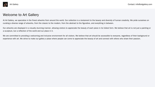 Art Gallery: A visually stunning design that displays artwork in the main content area. A simple and uncluttered navigat Web Template 1953