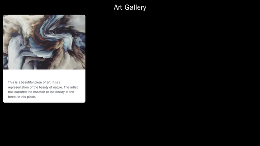 Art Gallery: A mosaic layout where each image, which opens a larger view when clicked, showcases an artist's work. A bla Web Template 344