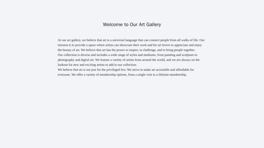 Art Gallery: A visually-stimulating design with a full-width image carousel showcasing artwork, a centrally-aligned logo Web Template 366