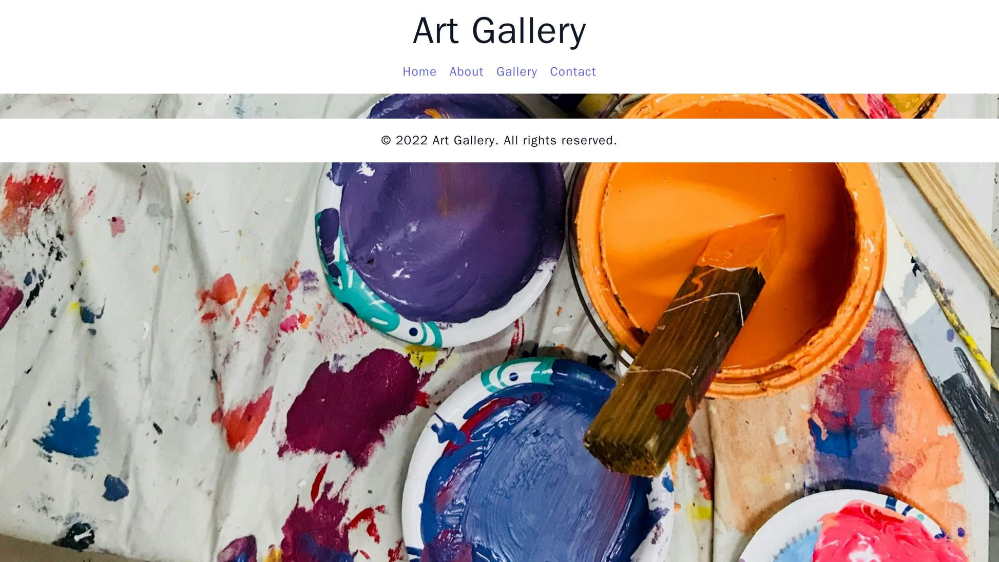 Art Gallery: A sophisticated design featuring a rotating slide show of artwork images across the whole page, a centered  Web Template 548