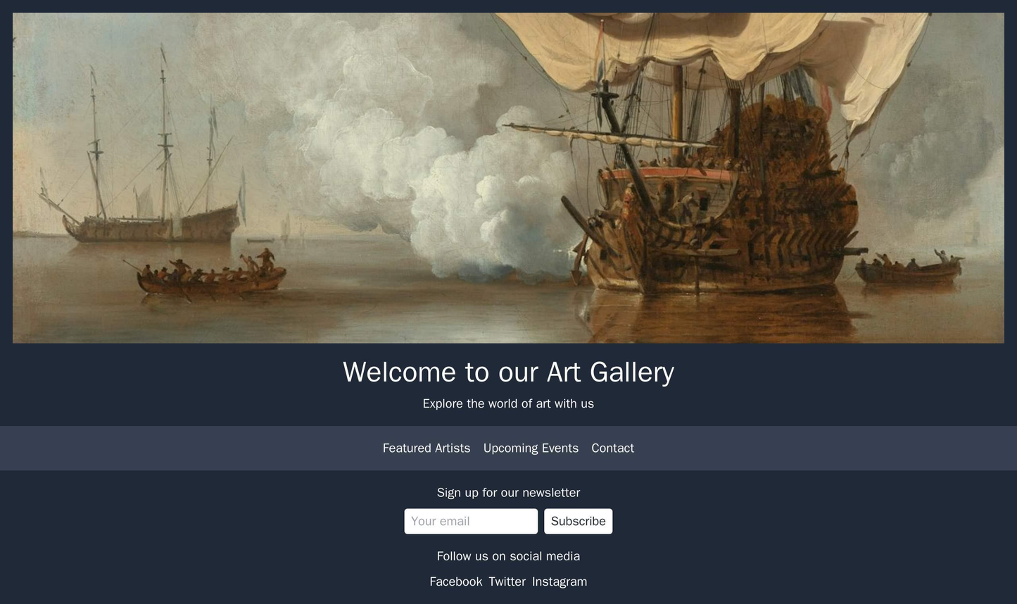 Art Gallery: A design with a full-width header that showcases an image of artwork and a tagline. The navigation menu inc Web Template 659