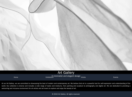 Art Gallery: A minimalist and elegant design with a header consisting of a central, high-resolution art image and the ga Web Template 920