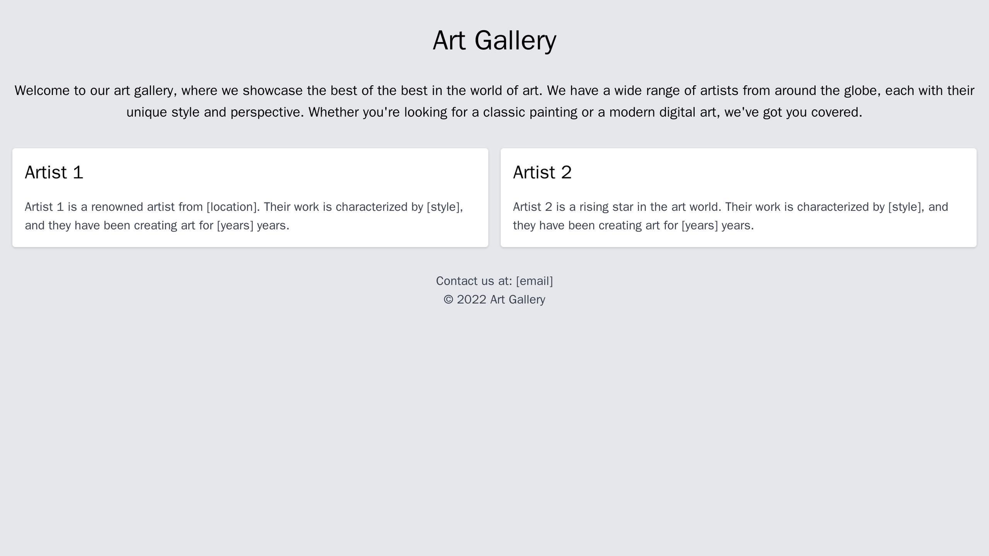 Art Gallery Website: A simple, elegant design with a full-width header image of an artwork, a left sidebar for navigatio Web Template 1352