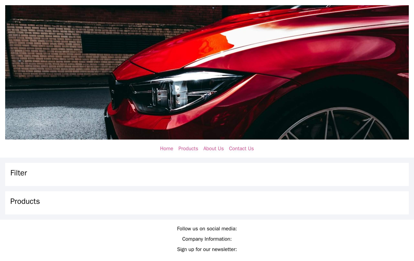 Automotive Parts Site: A clean design with a large image header of the featured product or category, and a horizontal na Web Template 559