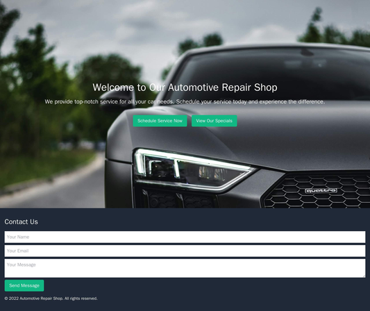 Automotive Repair Shop: A professional design with a hero image of a serviced car and prominent calls-to-action, such as Web Template 1679