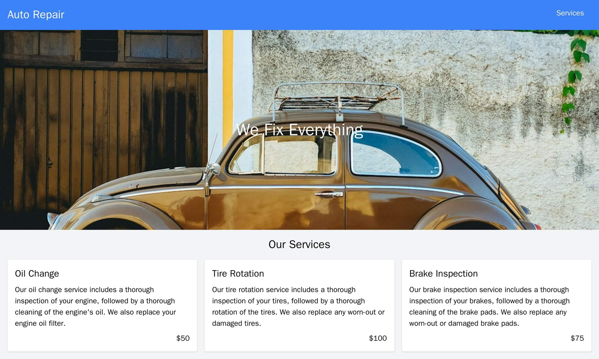 Automotive repair website: A straightforward and functional design, featuring a large banner image of a mechanic working Web Template 1707