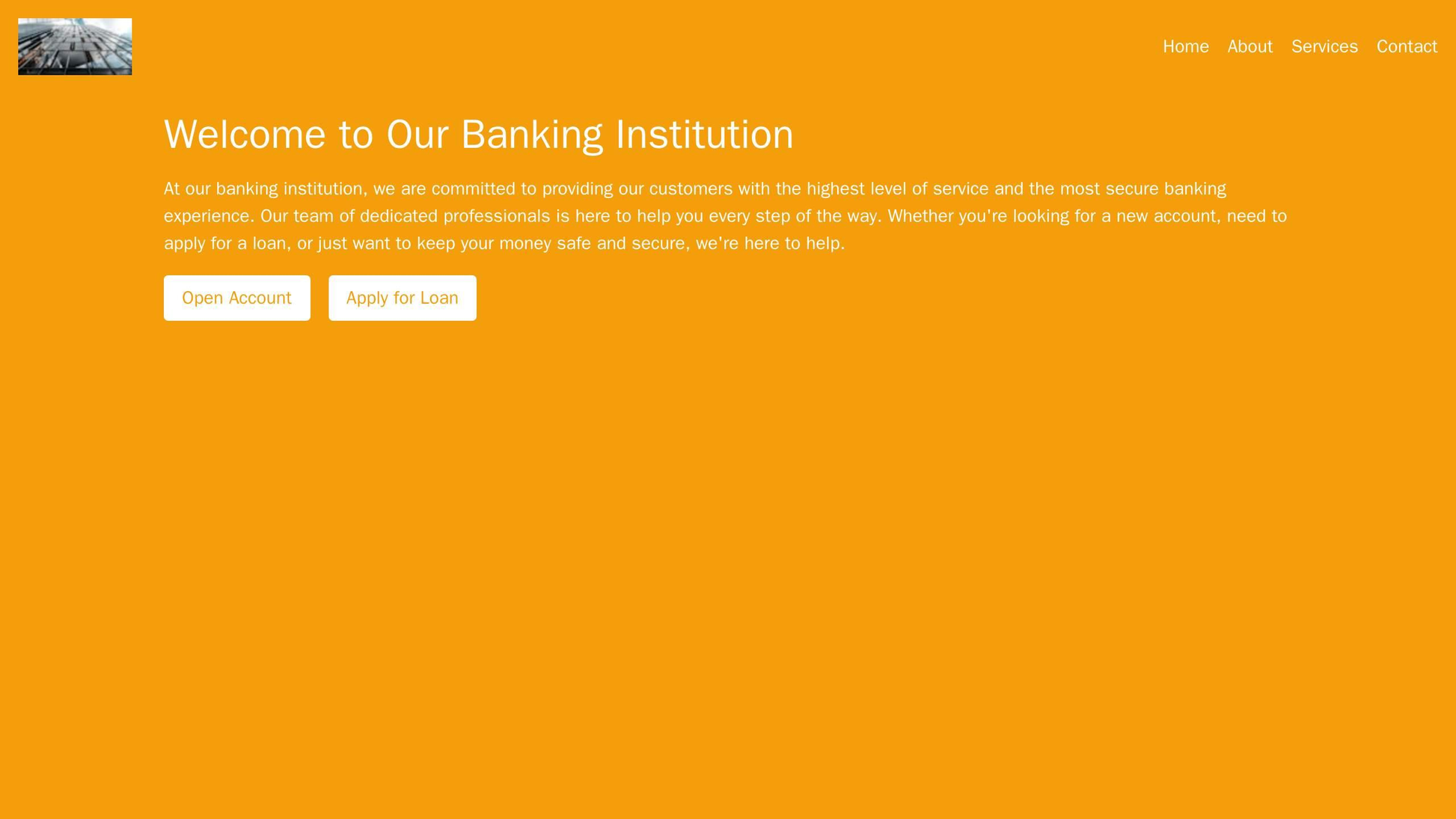 Banking Institution: A professional design with a prominent logo at the top left, a blue color scheme representing trust Web Template 1129