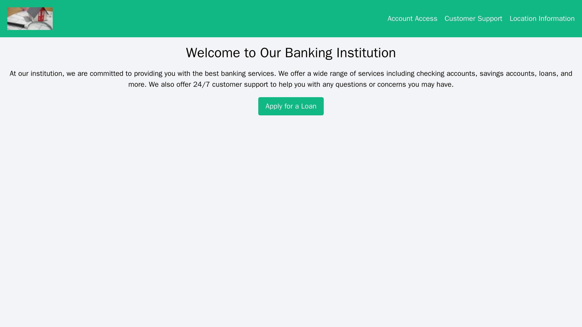 Banking Institution: A professional design with a centered logo, a header containing links for account access, customer  Web Template 1233