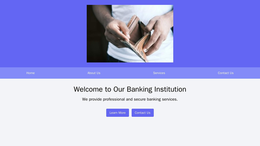 Banking Institution: A professional and secure design with a logo centered at the top. The primary navigation is positio Web Template 87