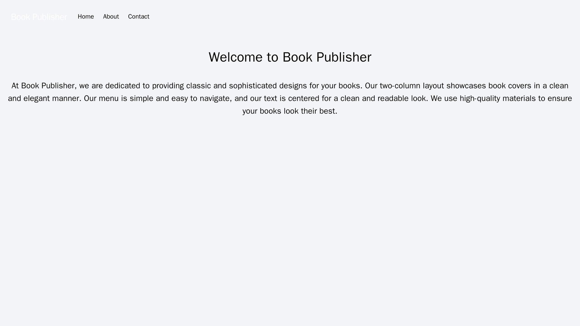 Book Publisher: A classic and sophisticated design with a two-column layout for showcasing book covers, a simple, clean  Web Template 55