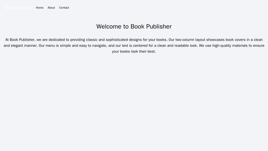 Book Publisher: A classic and sophisticated design with a two-column layout for showcasing book covers, a simple, clean  Web Template 55