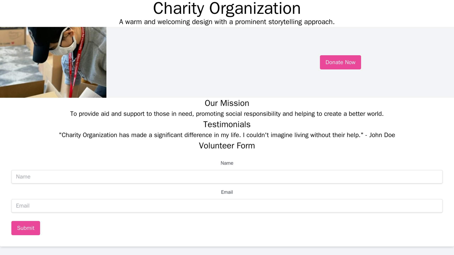 Charity Organization: A warm and welcoming design with a prominent storytelling approach, a large donate button, and a f Web Template 1422