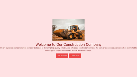 Construction Company: A rugged and professional site design with a large, centered logo, clear calls-to-action for getti Web Template 1045