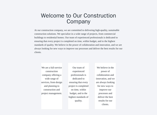 Construction Company: A bold, industrious design with a dynamic grid layout, high-contrast colors, a centered logo, and  Web Template 1156