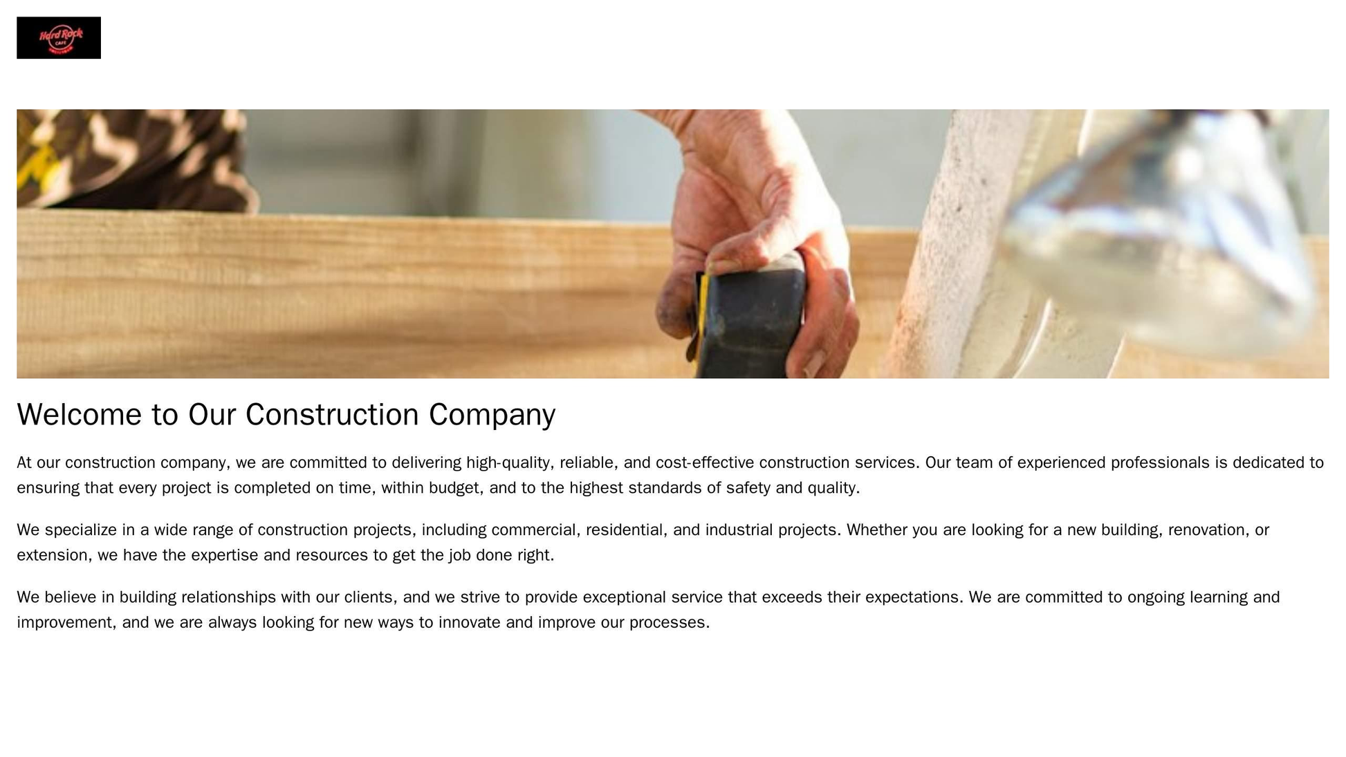 Construction Company: A bold design featuring a large header image of construction projects in progress. The logo is at  Web Template 358