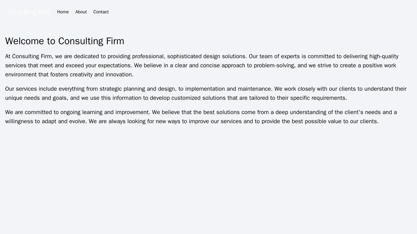 Consulting Firm: A professional, sophisticated design. A centered logo. A clear and concise menu. Plenty of white space  Web Template 1409