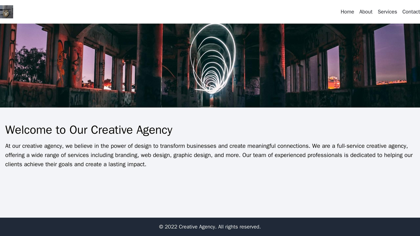 Creative Agency: A bold and engaging design with a full-width background image of a creative project, a logo placed in t Web Template 189