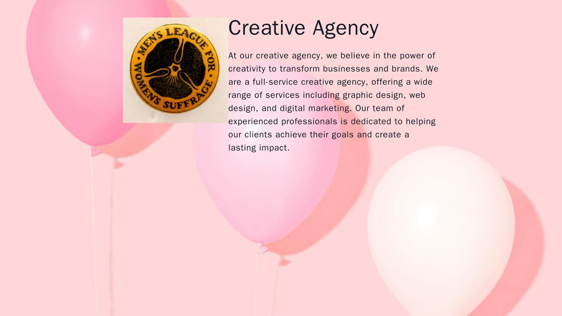 Creative Agency Site: An bold, visually appealing design with a full-height hero image, a logo in the center, and a para Web Template 626