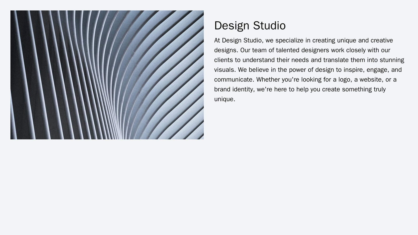 Design Studio: A creative and unique layout with a full-screen image of a design, a floating logo, and a non-linear scro Web Template 292