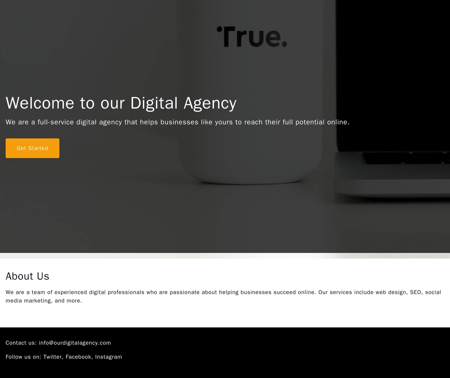 Digital Agency Site: A modern, minimalist design with a full-screen header featuring a short intro, a call-to-action but Web Template 437