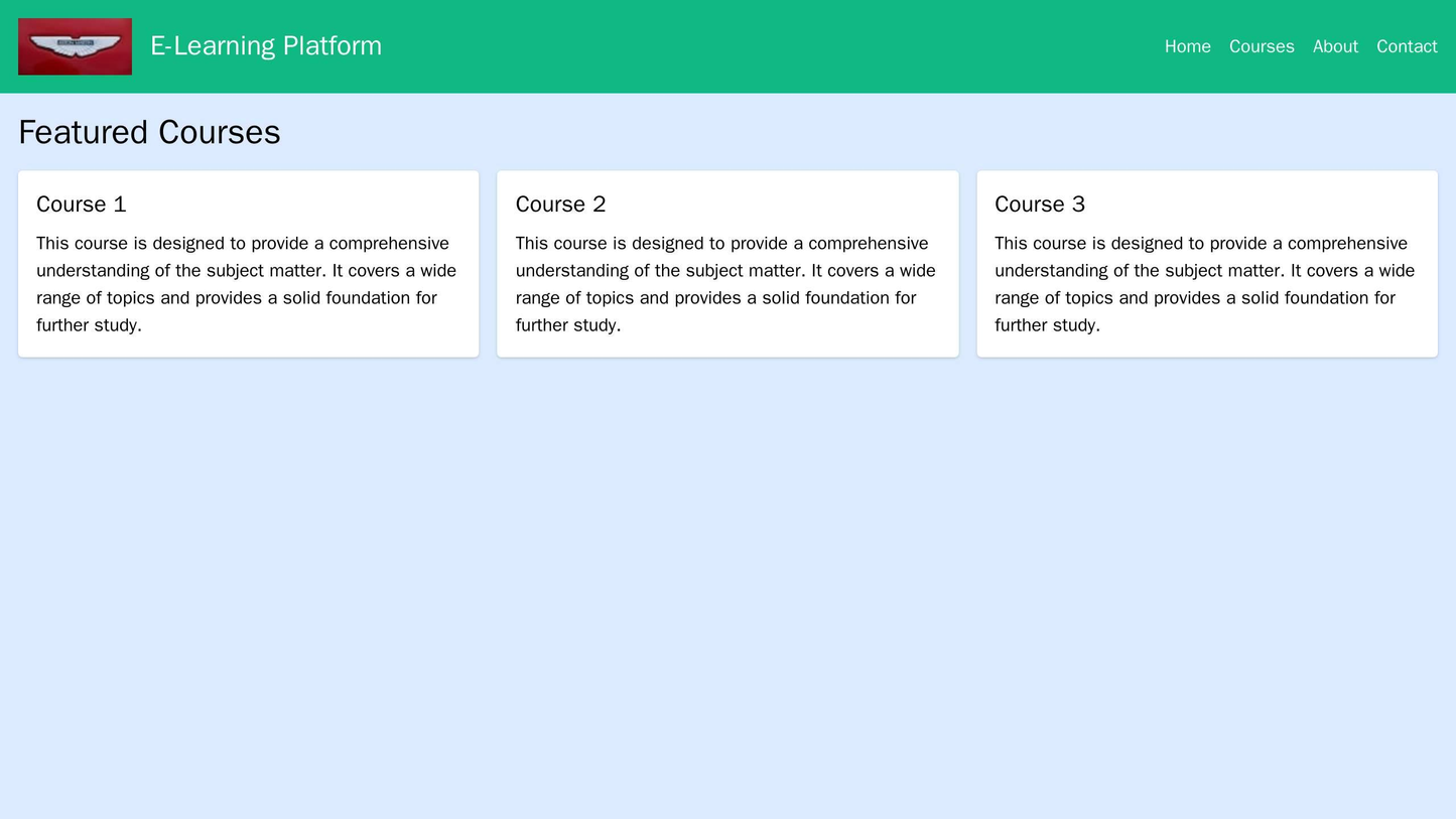 E-Learning Platform: A multi-column design with a logo in the top left, a search bar and navigation menu in the top righ Web Template 1993