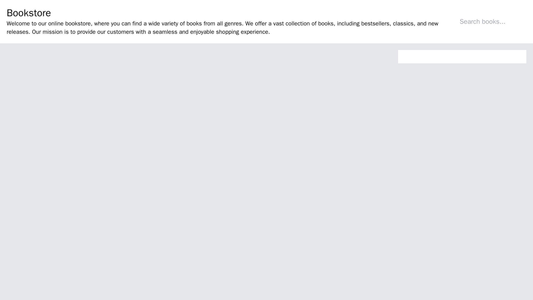 E-commerce Site for a Bookstore: A clean and minimalist design with a large search bar and catalog menu on the top, a gr Web Template 1261