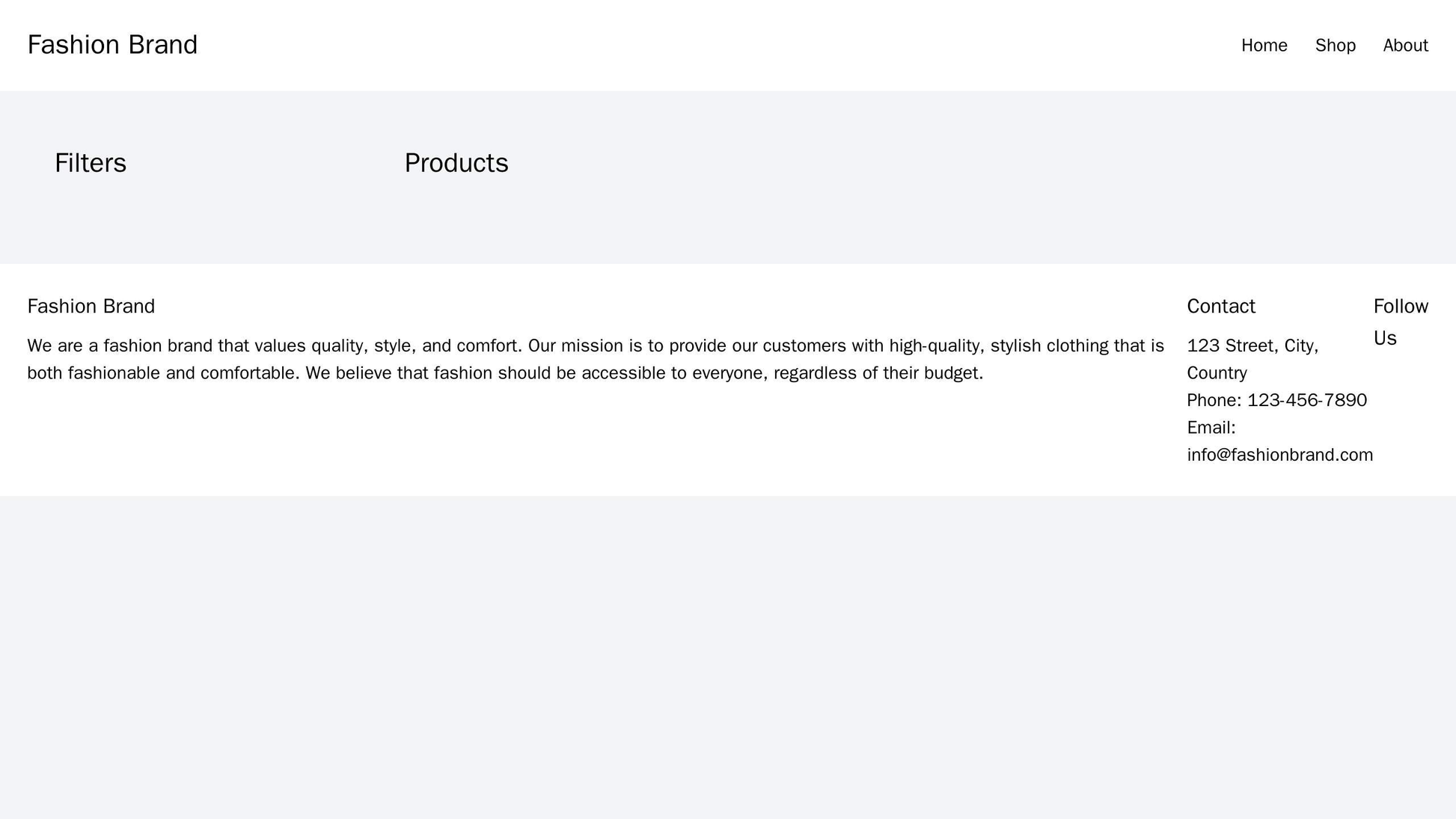 E-commerce Site for a Fashion Brand: A grid layout featuring high-quality images of clothing items, with a left sidebar  Web Template 555