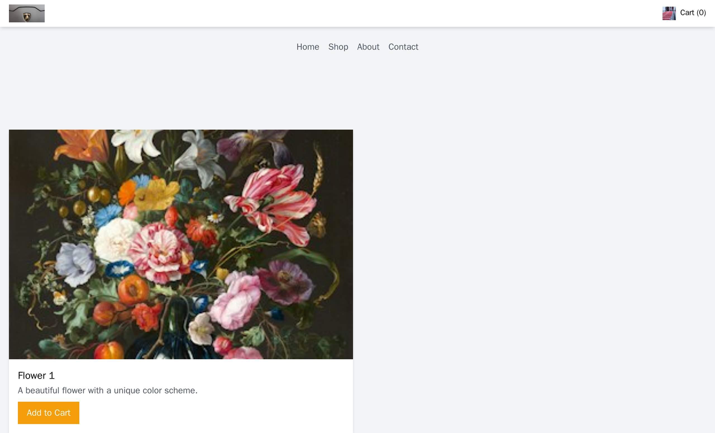 E-commerce Site for a Florist: A stunning full-width background image of blooming flowers, with a floating header featur Web Template 826