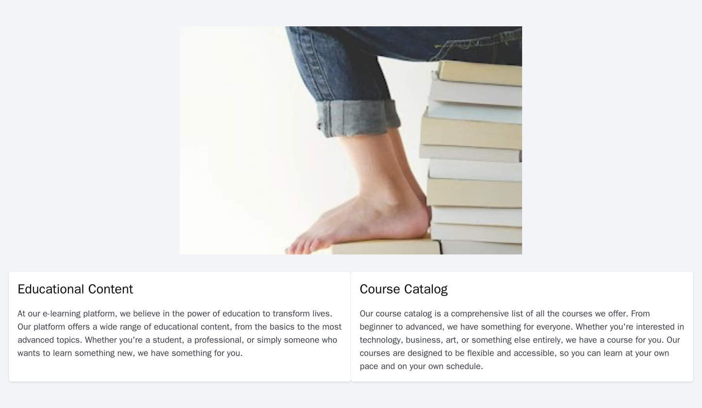 E-learning Platform: A split-screen design with educational content on the left and a course catalog on the right. A lar Web Template 1379