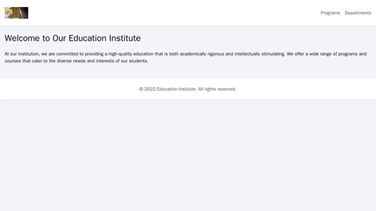 Education Institute: A modern and academic design featuring a centered logo and a top navigation menu with easy access t Web Template 1024