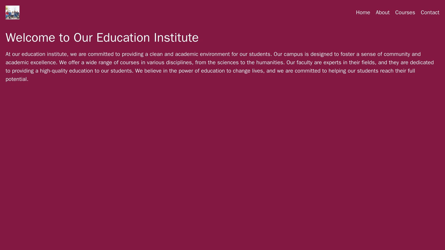 Education Institute: A clean and academic layout with a header image of a campus or a graduation cap and gown. The logo  Web Template 1369