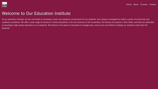 Education Institute: A clean and academic layout with a header image of a campus or a graduation cap and gown. The logo  Web Template 1369