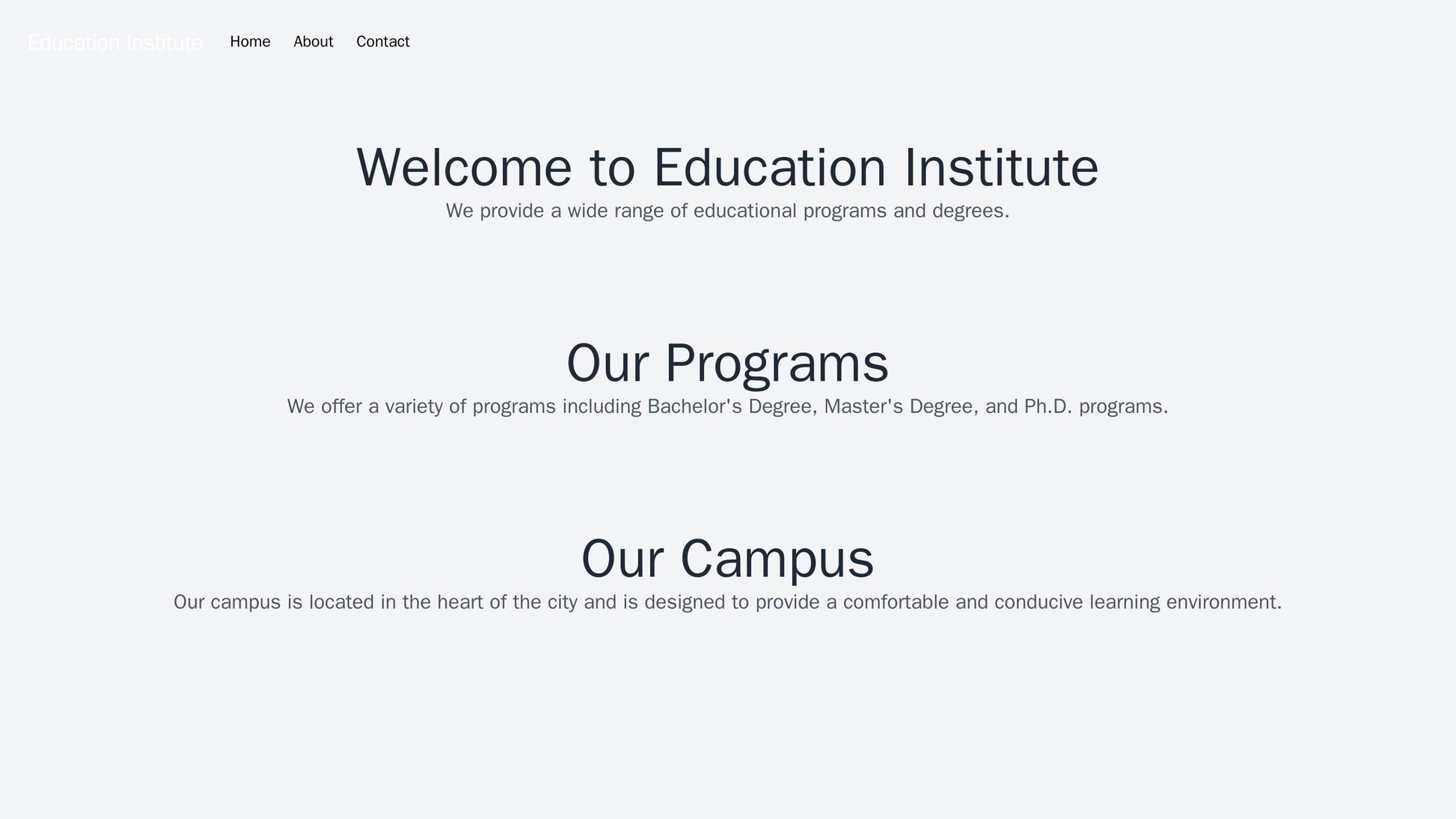 Education Institute: A traditional design with a left-aligned menu and a centered logo. A large hero image is used to sh Web Template 137