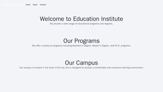 Education Institute: A traditional design with a left-aligned menu and a centered logo. A large hero image is used to sh Web Template 137