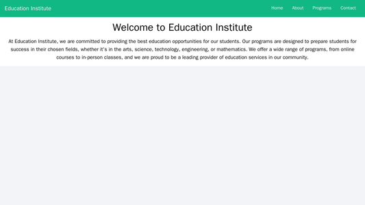 Education Institute: A clean and organized layout with a top navigation bar, a large, bold logo in the center, a sliding Web Template 1439