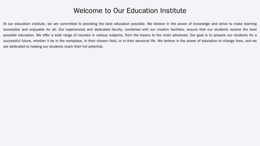 Education Institute: A design featuring a horizontal, scrolling carousel of student testimonials, a prominent search fun Web Template 1459