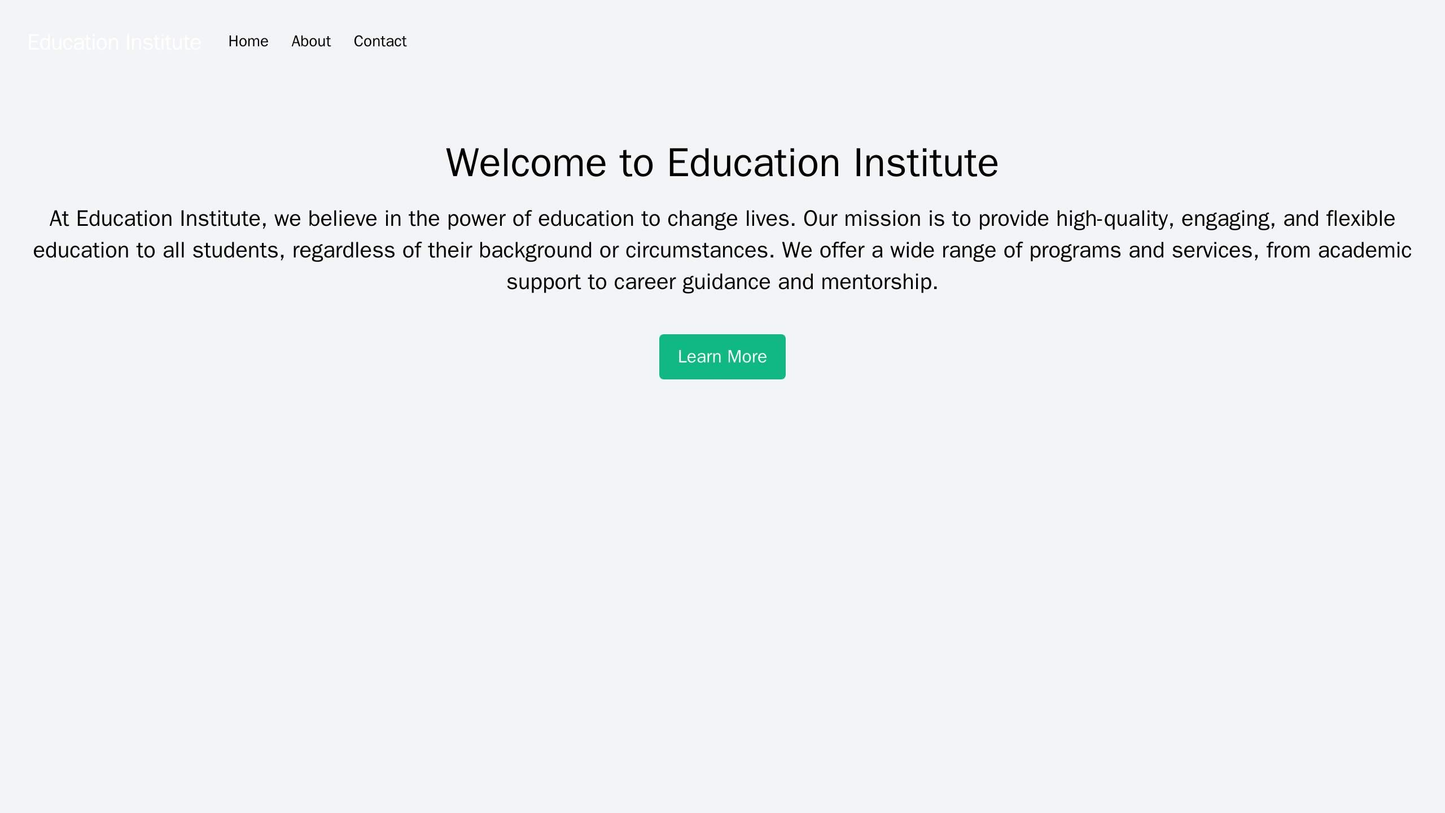 Education Institute: A bright and engaging design that features a large call-to-action button in the center of the page, Web Template 1954